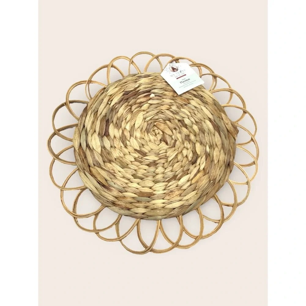 My Texas House 4pc Rattan Placemat Charger Set - Brown 15 In Woven‎ Round